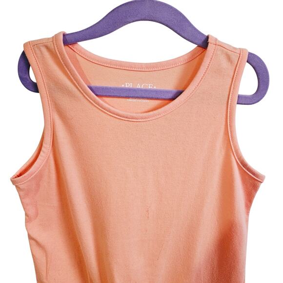Children's Place Girls Size M 7/8 Tie Bottom Tank Top Pastel Peach Summer Casual - Picture 2 of 6